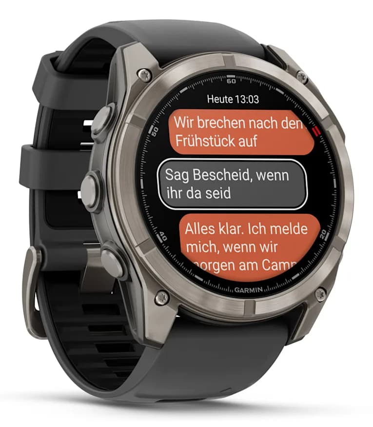 Smartwatch fenix 8 Pro 51 mm, AMOLED, Sapphire, Titanium with Graphite/black silicone band"010-03199-11" — miniatură