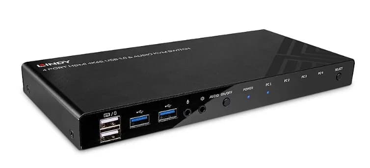 Switch KVM cu 4 porturi HDMI 4K60, USB 3.0 și audio, Lindy 39313