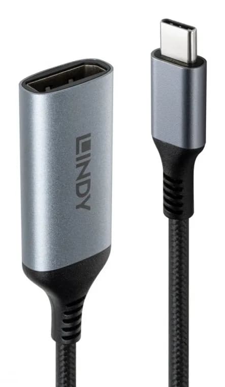 Converter Lindy Type C to DisplayPort 8K60, latime de banda suportata 32.4Gbps, Maximum Input Resolution: 7680x4320@60Hz and 3840x2160@120Hz Maximum Output Resolution: 7680x4320@60Hz and 3840x2160@120Hz