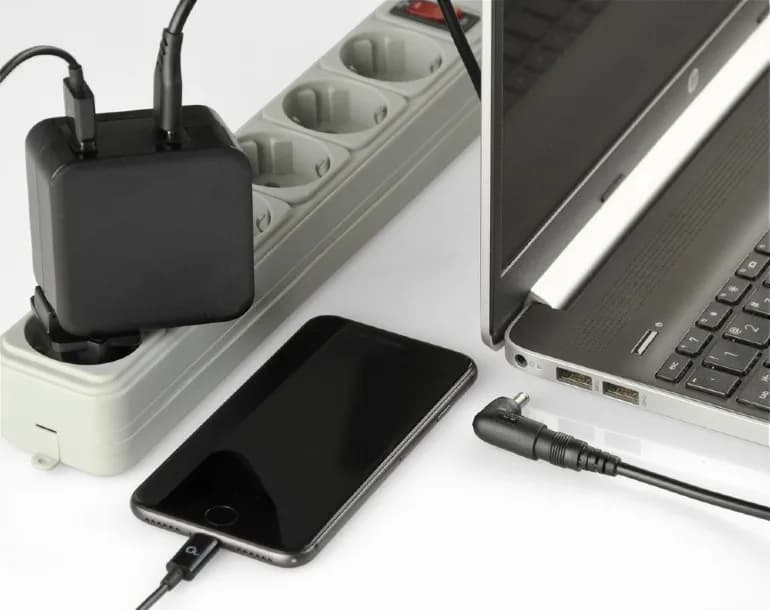ALIMENTATOR Notebook Universal AC-DC, GEMBIRD, 60W - tensiuni 5V-20V DC la 4.5 A max, 1x USB-A + 1x USB Type-C, conectori M4/M5/M6/M7/M8/M12/M19/M20/M21/M28, cablu 1.5m, negru, "NPA-PD60-01" — miniatură
