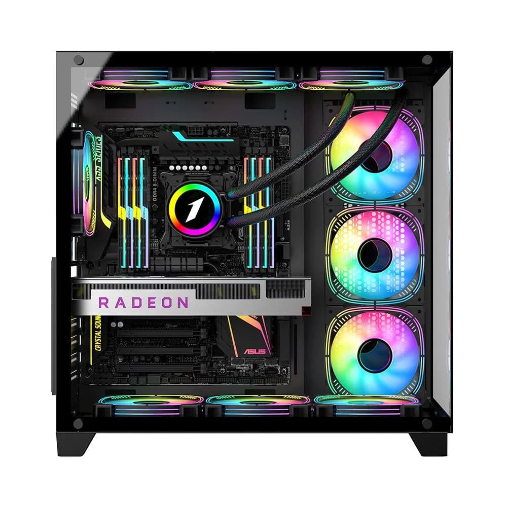 Carcasa 1STPLAYER Gaming MV8 Cube Tower NEGRU — miniatură