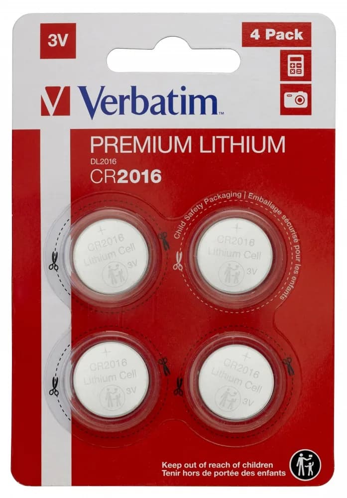 BATERIE VERBATIM, butoni (CR2016), 3V litiu, 4 buc., "49531"