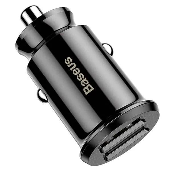 INCARCATOR auto Baseus Grain, 2 x USB Output 5V/3.1A, 15W total ambele porturi, pt. bricheta auto, negru "CCALL-ML01" - 6953156276512 — miniatură