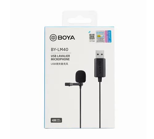 Microfon BOYA BY-LM40 microphone Black Lavalier/Lapel microphone "BY-LM40" — miniatură
