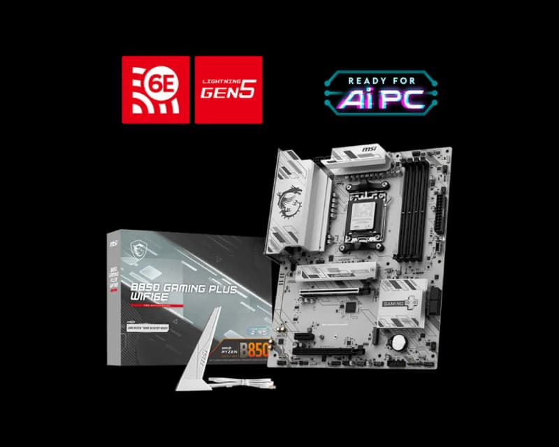 Placa de baza MSI B850 GAMING PLUS WIFI6E, Socket AM5, DDR5, ATX