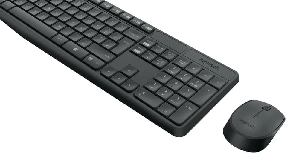 Kit wireless tastatura si mouse Logitech MK235, taste numerice, gri — miniatură