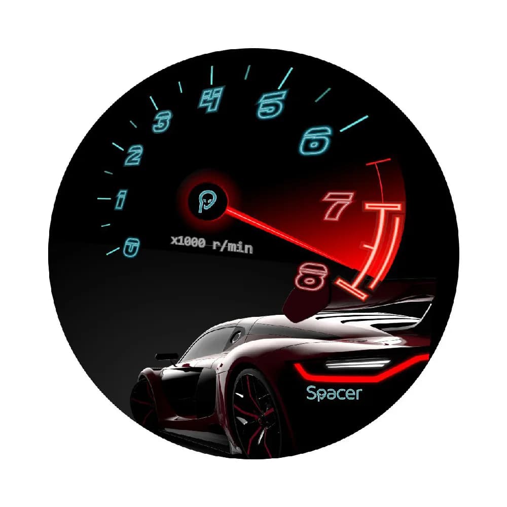 Covor pentru scaun gaming SPACER, protectie parchet, cauciuc si material textil, 1200 x 3mm, rotund, SPEED 46501475 "SPFP-SPEED-120"