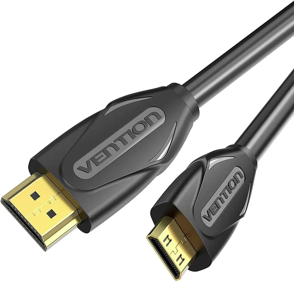 Cablu video Vention, HDMI(T) -miniHDMI(M), 2m, rezolutie maxima 4K la 30Hz, conectori auriti, cupru, dublu sens,invelis PVC, negru, "VAA-D02-B200" - 6922794721012