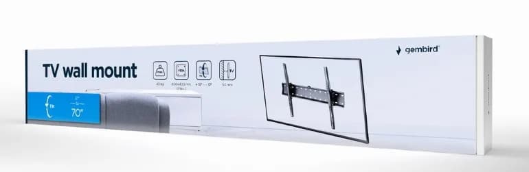 SUPORT de perete GEMBIRD, pt 1 TV/monitor, diag. max 37" - 70", inclinare, max 40 kg, "WM-70T-02" — miniatură