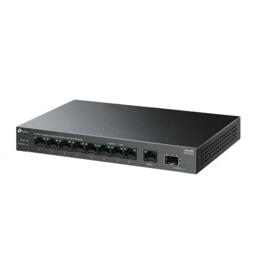 "10-Port Gigabit Desktop Switch with 8-Port PoE+ PORT: 8× Gigabit PoE+ Ports, 1x Gigabit Non-PoE Port, 1× Gigabit SFP Slot SPEC: 802.3at/af, 61 W PoE Power, Desktop Steel Case FEATURE: Extend Mode for 250m PoE Transmitting, Isolation Mode, PoE Auto Recovery, Plug and Play" — miniatură