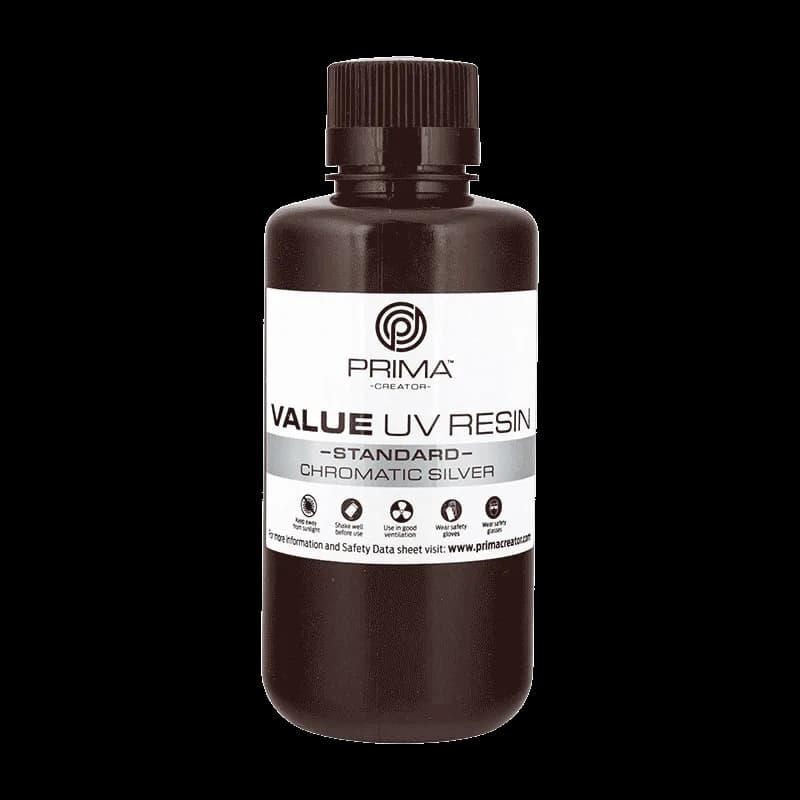 Rășină 3D PrimaCreator Value UV / DLP – 500 g – Chromatic Silver — miniatură