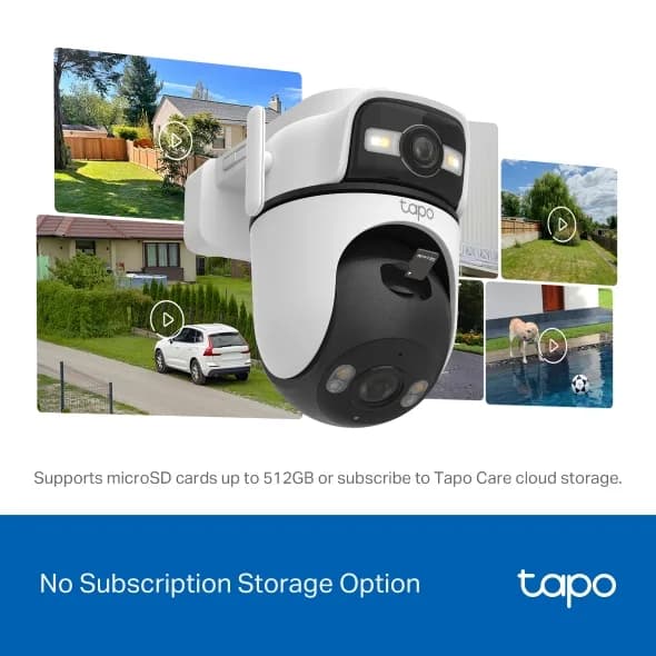 Outdoor Dual Lens Pan/Tilt Security Camera SPEC:2K (2304x1296) & 2K (2304x1296), 2.4 GHz, 2 × External Antennas,1 × Ethernet Port,Horizontal 360º FEATURE: Dual Lens, Pan/Tilt, Color Night Vision, Smart AI Detection and Notifications (motion, people, pets, cars ), Motion Tracking, Sound and Light — miniatură