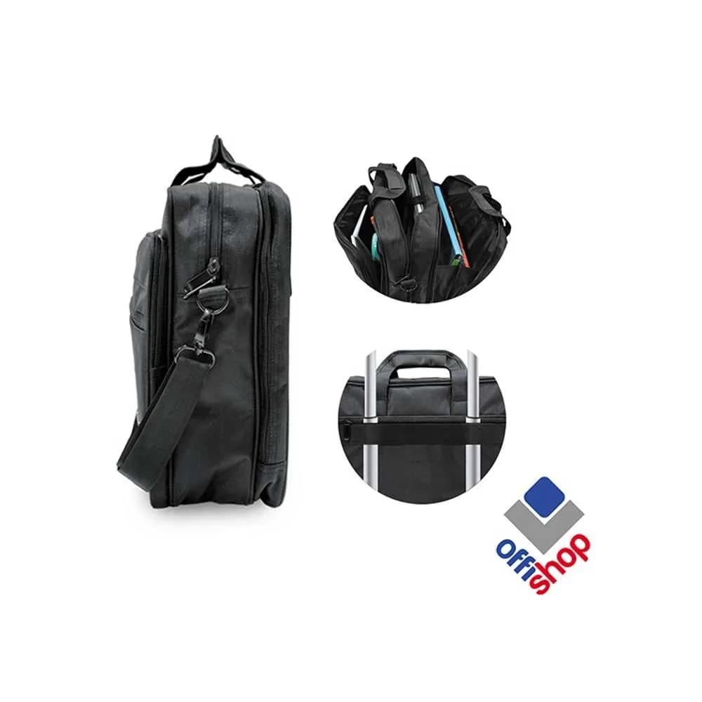 Geanta laptop, neagra, 40x14x30 cm - OFFISHOP — miniatură