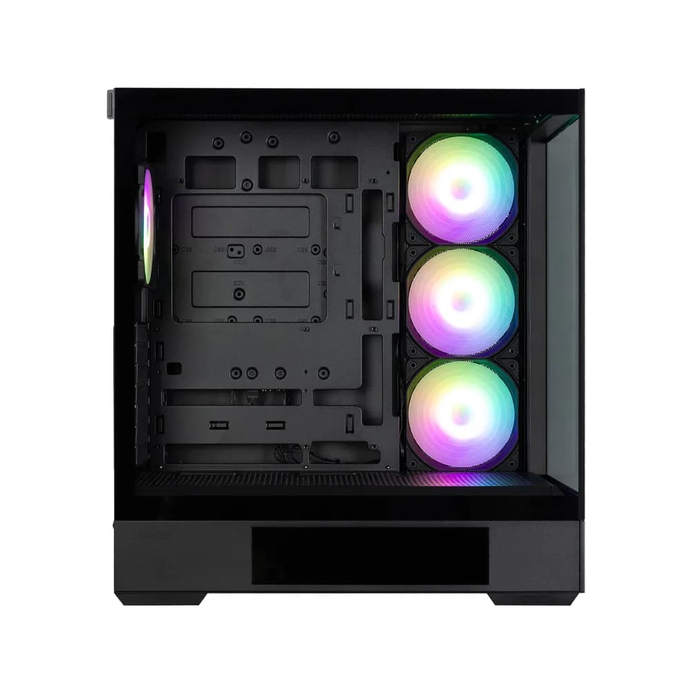CARCASA Zalman "P40 DS", middle tower, gaming, fara sursa, suporta 10xfan, 4xfan inclus, PSU shroud, display 9.1inch, USB Type-C x 1, USB 3.1 gen1 x 2, audio+mic, negru, "P40 DS Black" — miniatură