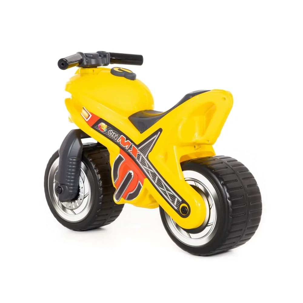 Motocicleta fara pedale, MX-ON, galbena, 70x30x49,3 cm, Polesie — miniatură