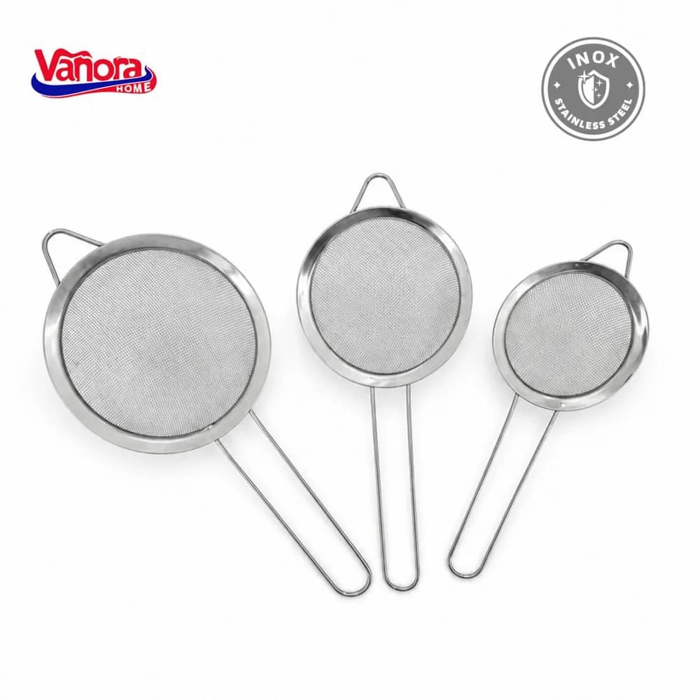 SET 3 STRECURATORI 8/10/12 CM, INOX, VANORA HOME — miniatură