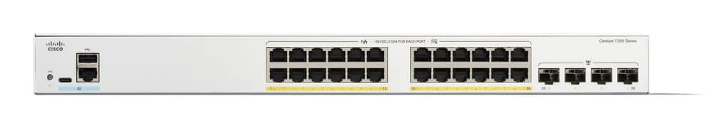 Switch Cisco Catalyst C1200-24P-4G, 24 porturi RJ-45, 4 porturi SFP, PoE+, 1U (Alb) "C1200-24P-4G" — miniatură