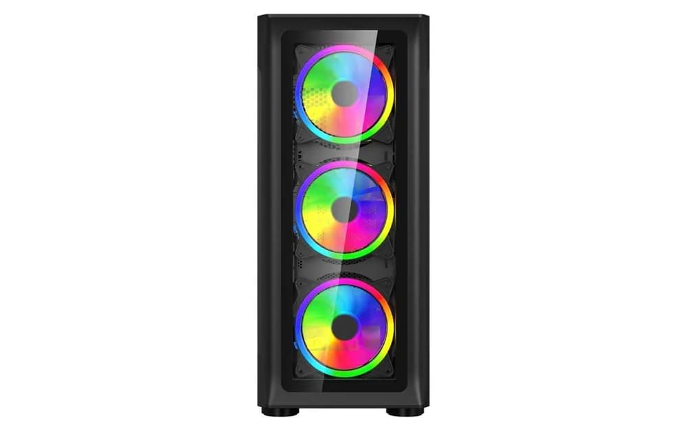 Carcasa SPACER SPCS-GC-SHIELD, RGB, Mid Tower, Black — miniatură