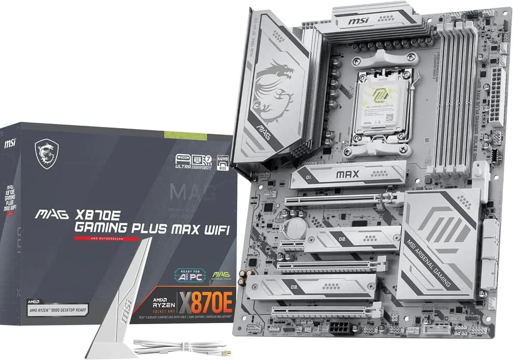 Placa de baza MSI MAG X870E GAMING PLUS MAX WIFI, AM5, DDR5, Wi-Fi, BT, ATX, Alb 7E70-016R "MAG X870E GAMING PLUS MAX WIFI" — miniatură