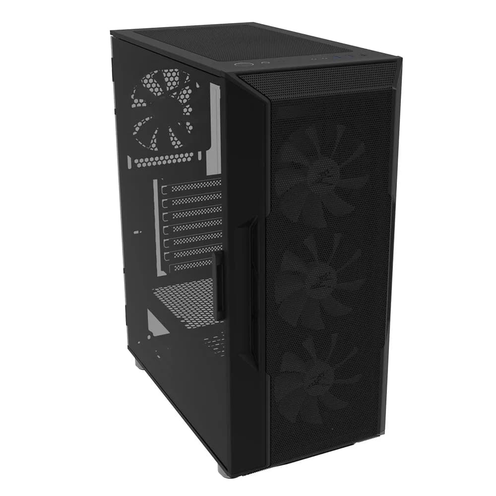 CARCASA Zalman "i3 Neo", middle tower, gaming, fara sursa, suporta 8xfan, 4xfan inclus, USB 3.1 gen1 x 2, USB 2.0 x 1, audio+mic, 7 sloturi expansiune, negru, "i3 NEO Black" — miniatură