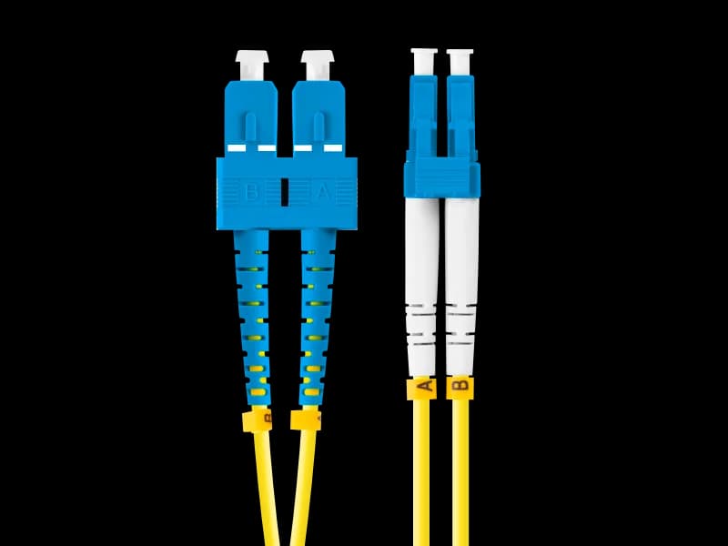 Patch cord fibră SM SC/UPC-LC/UPC duplex 2 m LSZH G657A1 3,0 mm galben