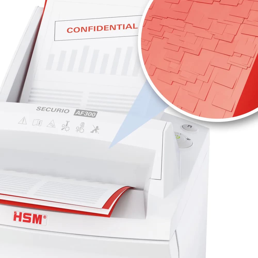 Distrugator documente automat HSM Securio AF300, 8-10 coli, cross cut (1.9 x 15mm), securitate 5 "H-2092121" — miniatură