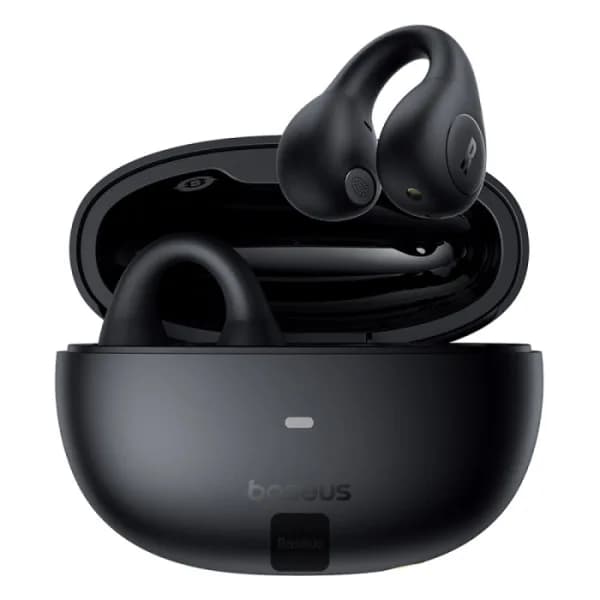 CASTI Baseus AirGo AS01 Open-Ear TWS, pt smartphone, wireless, bluetooth 5.3, microfon pe casca, 25 ore durata baterie, negru "A00069101113-00" - 6932172655396 — miniatură
