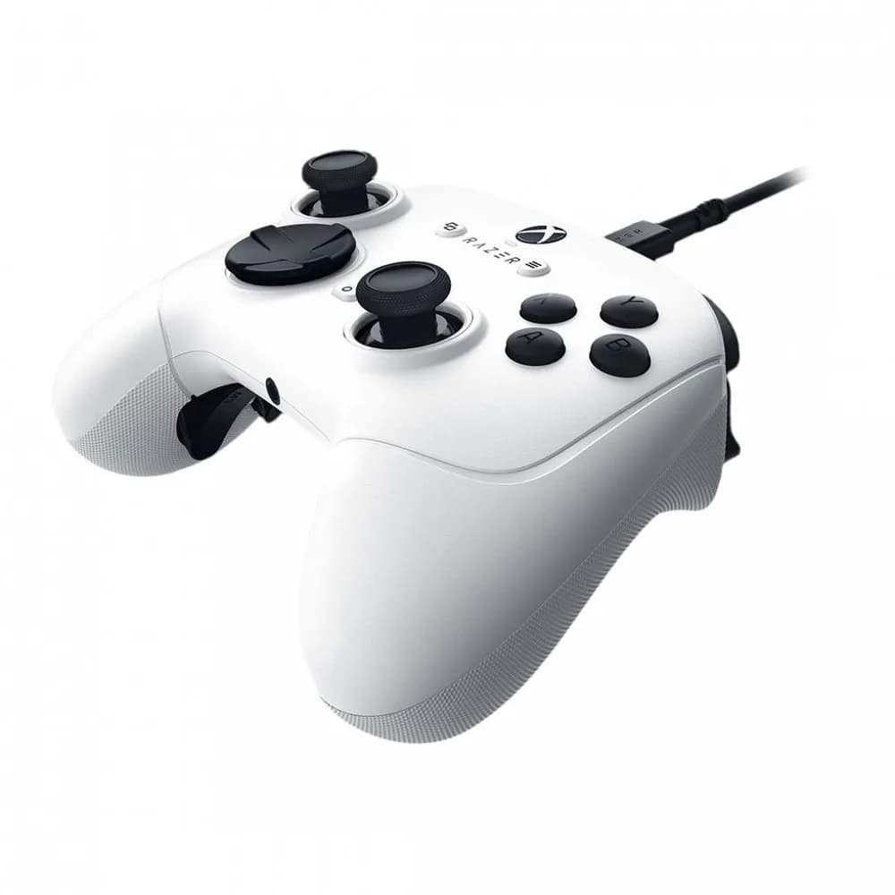 Controller cu fir Razer Wolverine V3 Tournament Edition, compatibil XBOX & PC, butoane de actiune mecanice Razer Mecha Tactile, butoane analogice Anti-drift Hall, lungime cablu 3m, interfata USB-C la USB-A, alb — miniatură