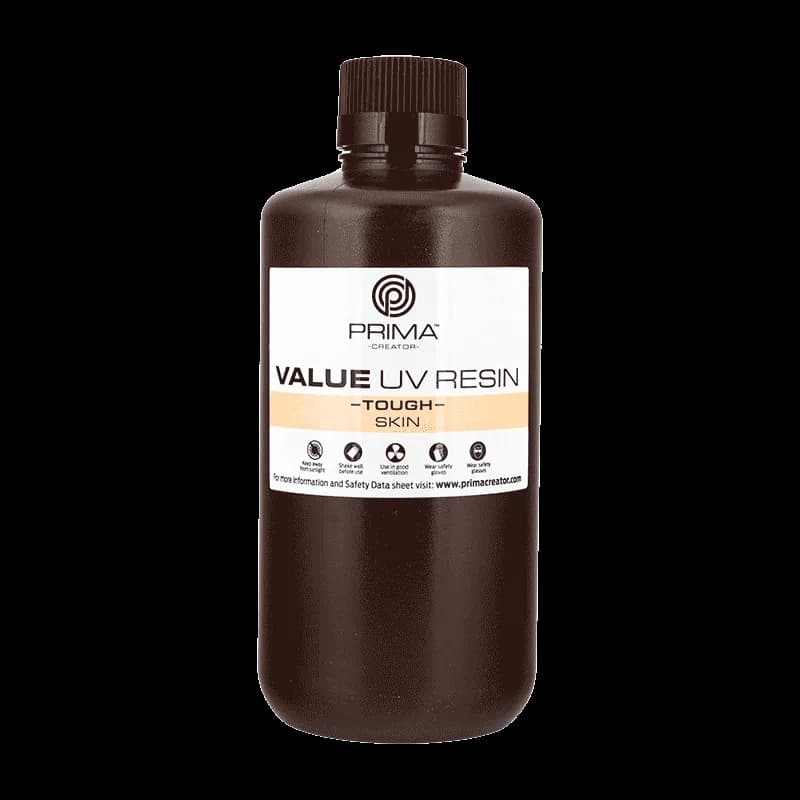 Rășină 3D PrimaCreator Value Tough UV (ABS Like) – 1 kg – Skin — miniatură