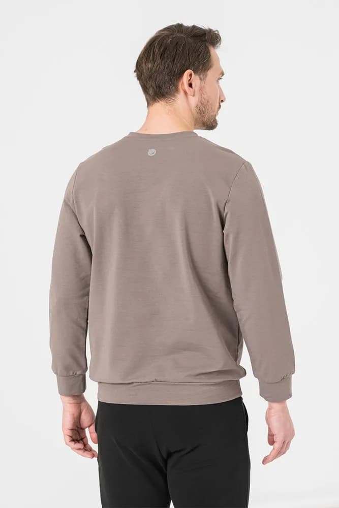 BLUZA COTON CASUAL BARBATI TAUPE-XL — miniatură