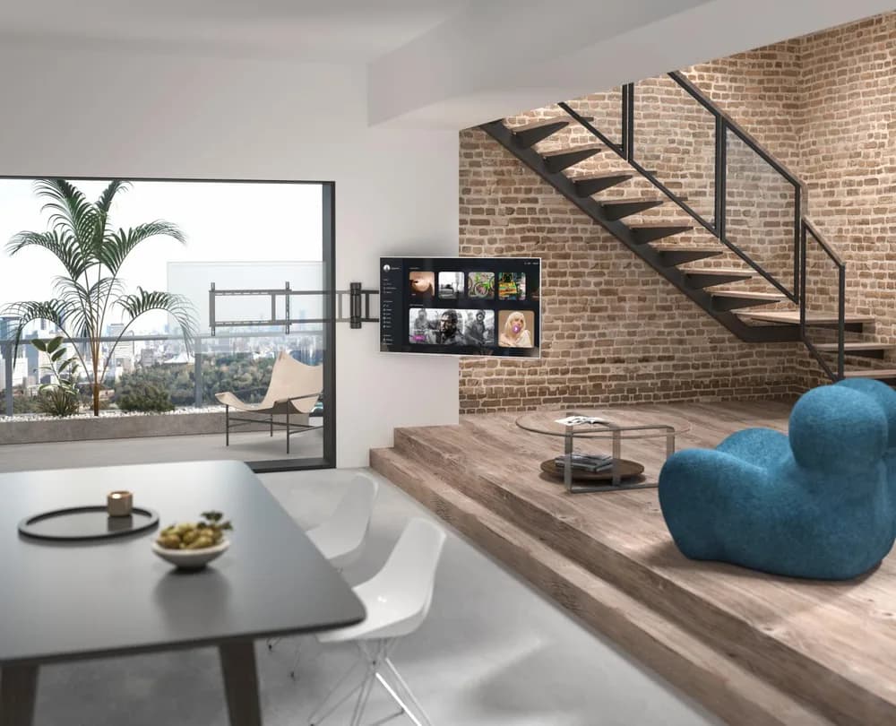 Suport TV Motorizat Serioux 32-75" 50kg compatibilitate dimensiune ecran 32"-75" VESA 200x200 - 600x400 greutate maxima suportata 50kg Profile Min.56mm Swivel 0°~+170° — miniatură