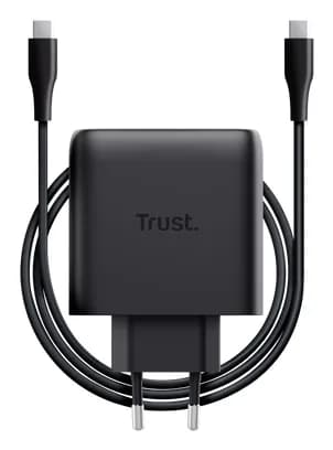 Incarcartor Trust Maxo, putere 65W, lungime cablu 200 cm, incarcare USB PD 3.0 + PPS, negru — miniatură