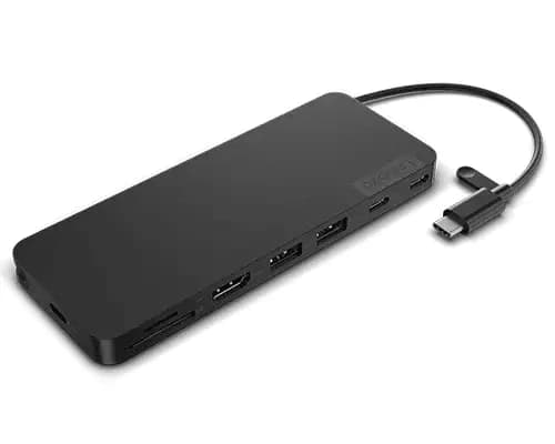 Docking station Lenovo USB-C Slim Travel Dock, USB Type-C, 65W, Negru — miniatură