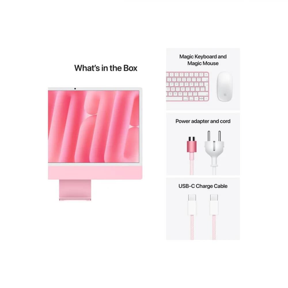 Apple iMAC 24" Retina 4.5k/ Apple M4 (CPU 8-core, GPU 8-core, Neural Engine16-core)/16GB/256GB - Pink - INT KB (2024) — miniatură