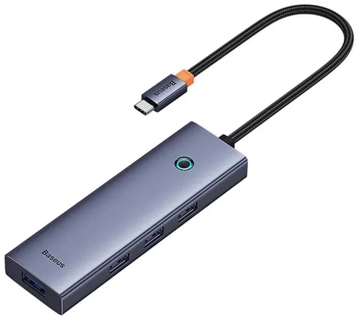 HUB USB Baseus UltraJoy 4 in 1, input USB Type-C, output 4 x USB 3.0, gri "B0005280A813-03" - 6932172630829 — miniatură
