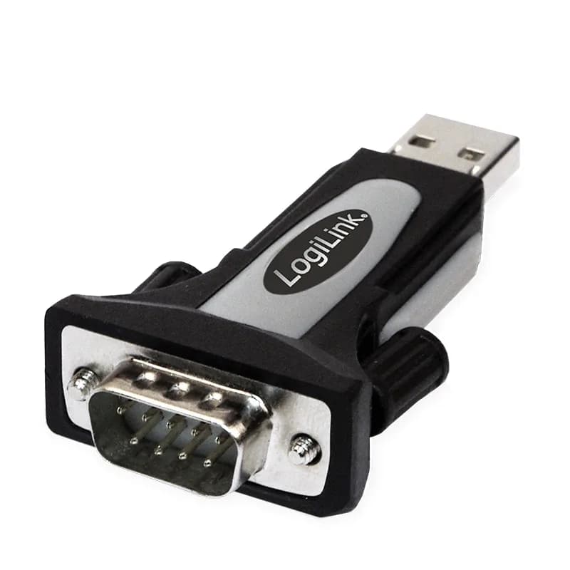 ADAPTOR USB LOGILINK, USB 2.0 (T) la Serial DB9M (9-pin)(RS232)(T), negru cu argintiu, "AU0034"