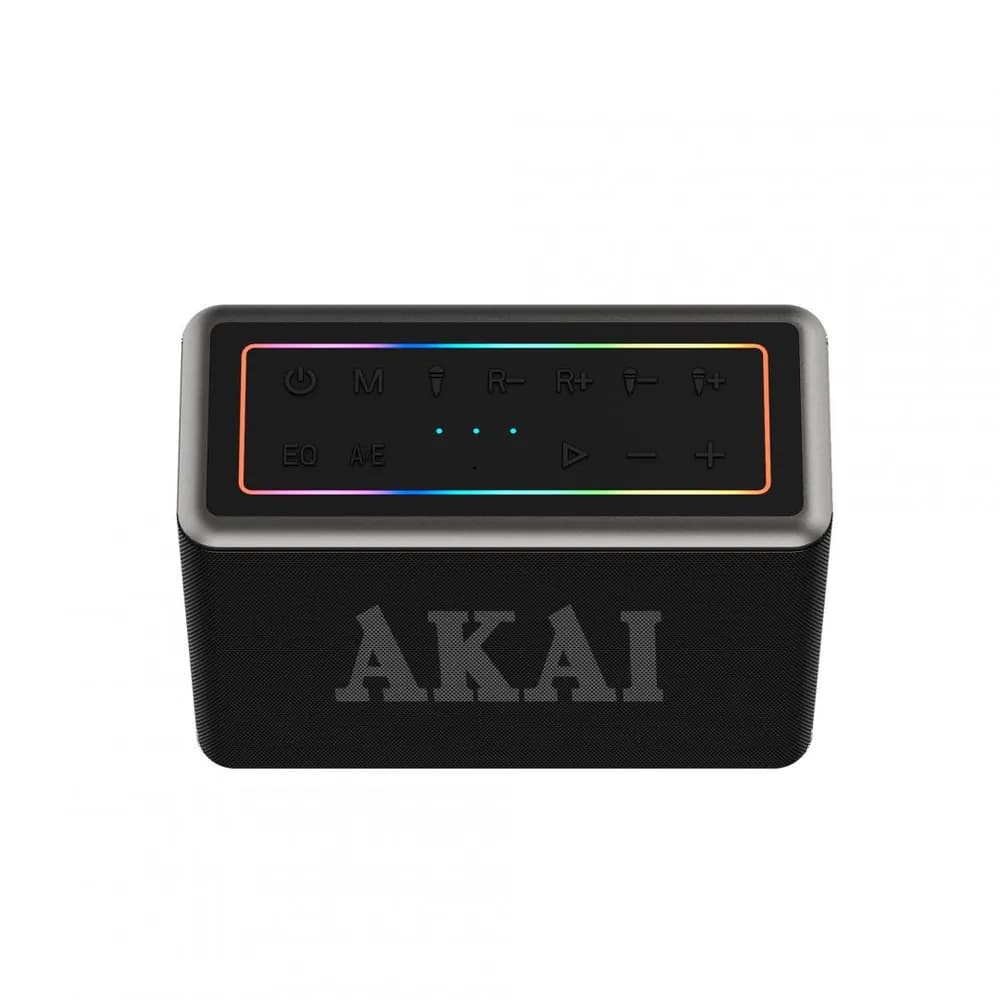 Boxa portabila Akai cu 2 micfrofoane wireless IPX6-80W — miniatură