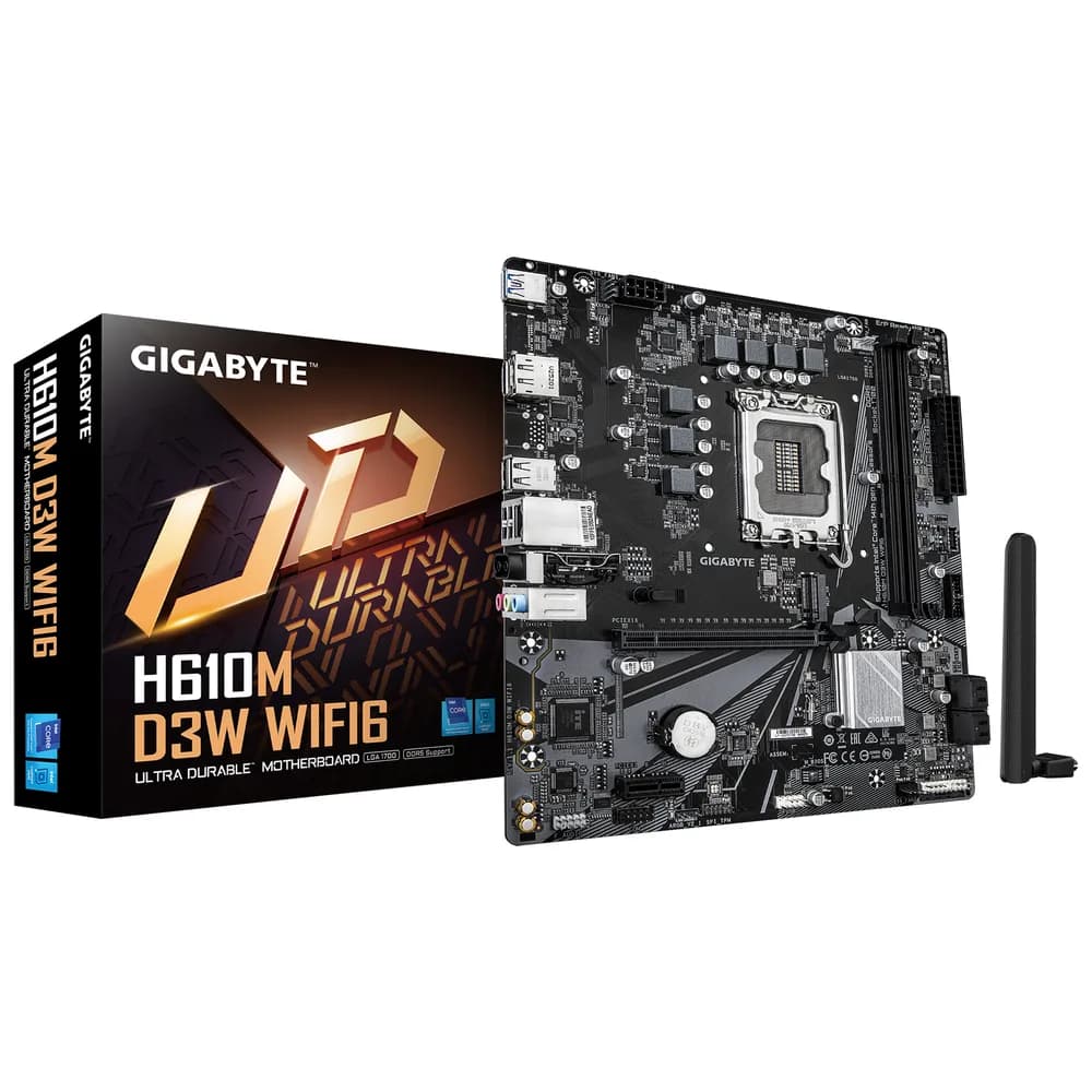 Placa de baza GIGABYTE H610M D3W WIFI6, DDR5, LGA1700, mATX, BT, Negru "H610M D3W WF6"