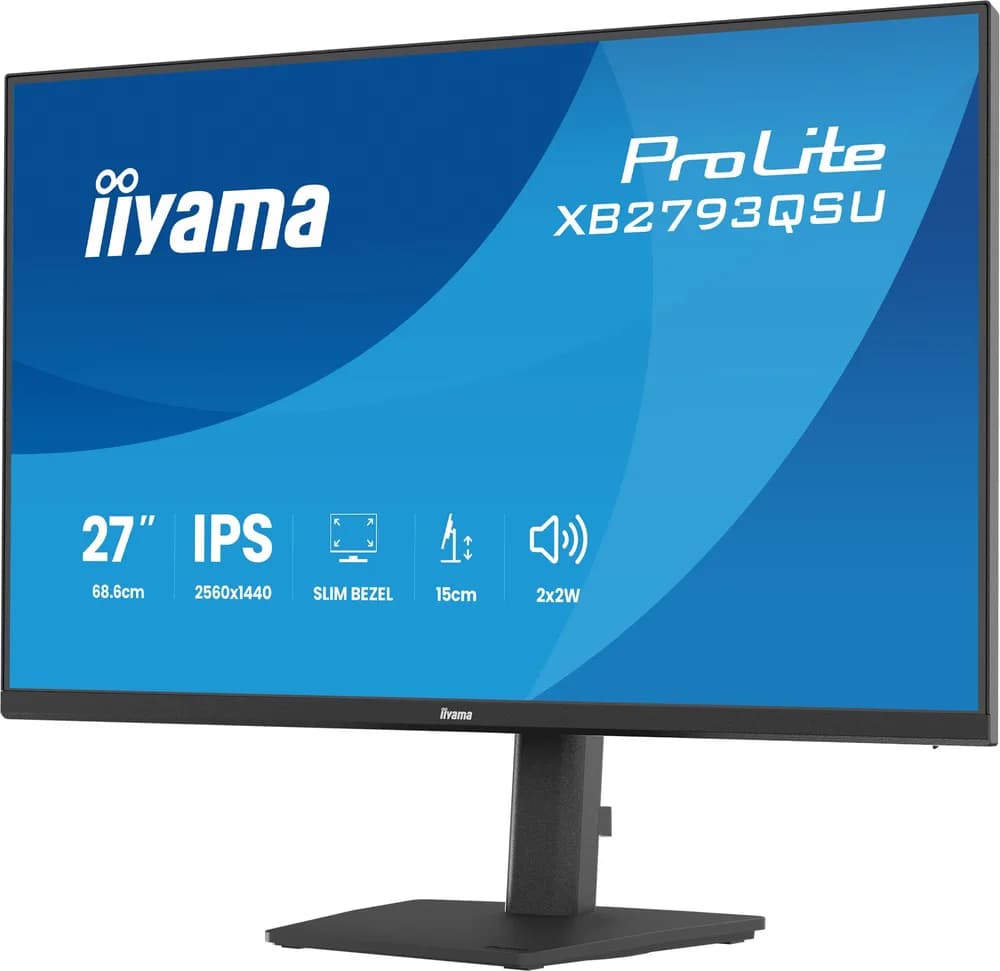 IIYAMA Monitor LED XB2793QSU-B1 27" 2560 x 1440 75Hz IPS 350cd 1ms HDMI DP USB HUB height, swivel, tilt, pivot Pro "XB2793QSU-B1" — miniatură