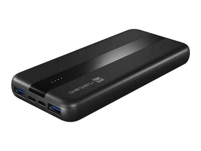 Baterie externa Natec, capacitate 10000 mAh, 3 porturi USB, baterie Li- Polymer, negru — miniatură