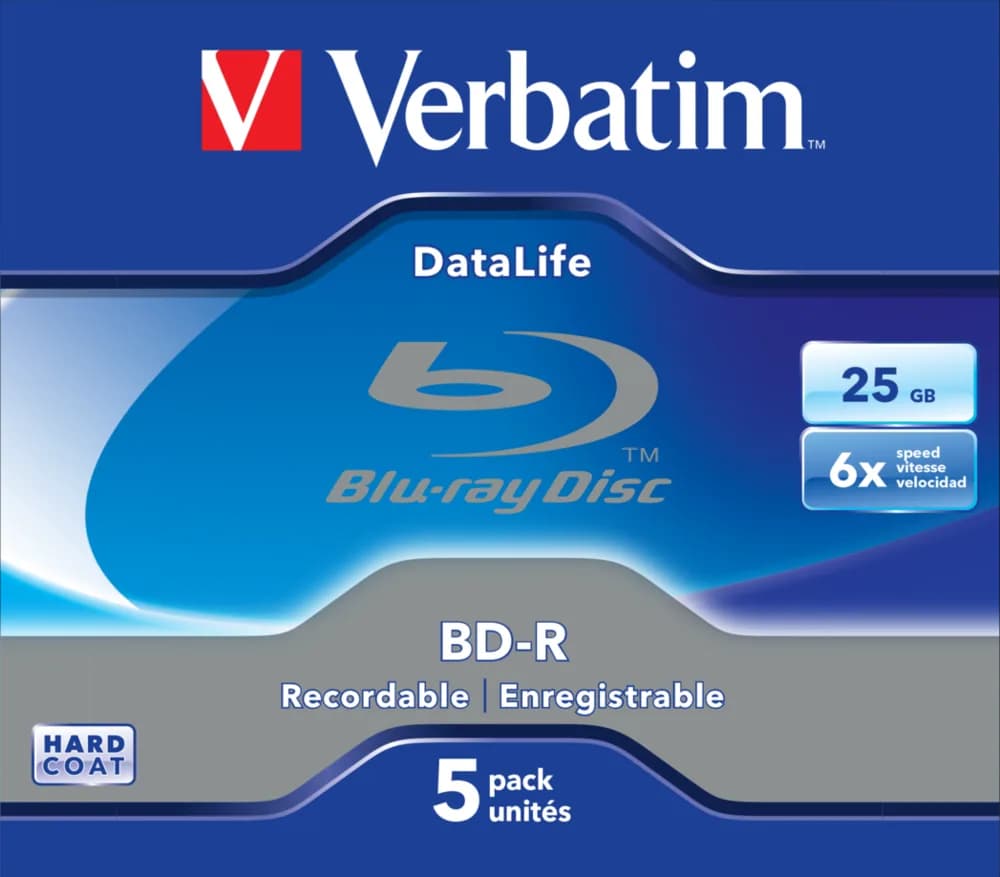 BD-R SL VERBATIM 25GB, viteza 6x, 5 buc, Jewel Case, "43836"