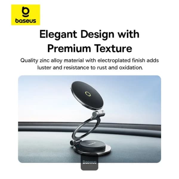 SUPORT AUTO Baseus MagPro Series II pt. SmartPhone, fixare bord cu adeziv, magnetic,reglare unghi de vizionare pe vert si oriz (360 de grade), negru "C40172900121-00" - 6932172661564 — miniatură