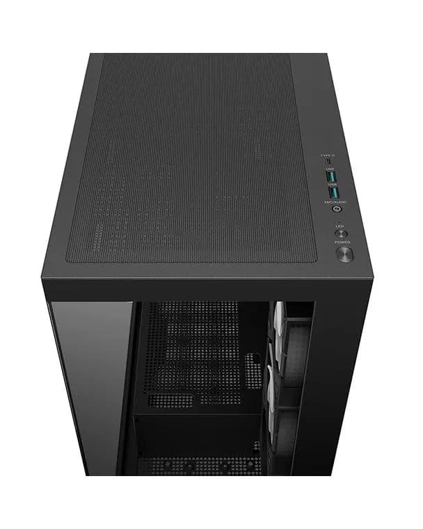 CARCASA gaming "CG580 4F V2", middle tower, ATX, fara sursa, sticla securizata, suporta 8xfan, inclus 4xfanx120mm, ARGB, negru, PSU shroud,7 sloturi expansiune, USB-C x 1, USB 3.0 x 2, audio+mic, "R-CG580-BKADA4-G-2" — miniatură