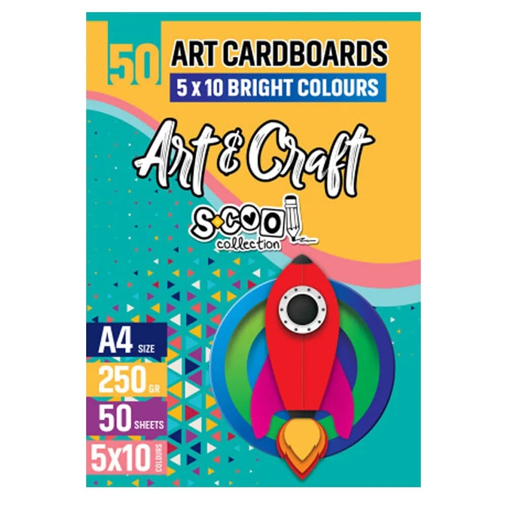 Carton color A4, 250g, 50 coli, 10 culori/set - S-COOL — miniatură
