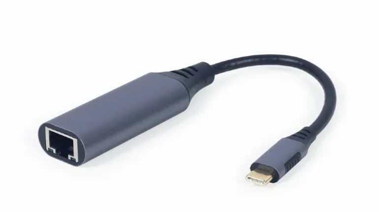 ADAPTOR RETEA GEMBIRD, extern, USB-C Type-C, port RJ-45, 1000 Mbps, cablu 0.15m, grey, "A-USB3C-LAN-01" — miniatură