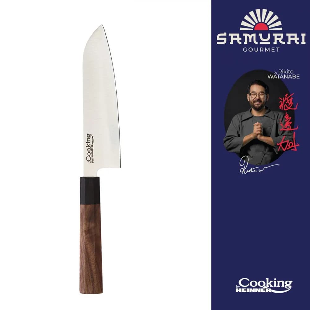 CUTIT SANTOKU 18 CM, RIKITO WATANABE, SAMURAI GOURMET, COOKING BY HEINNER — miniatură