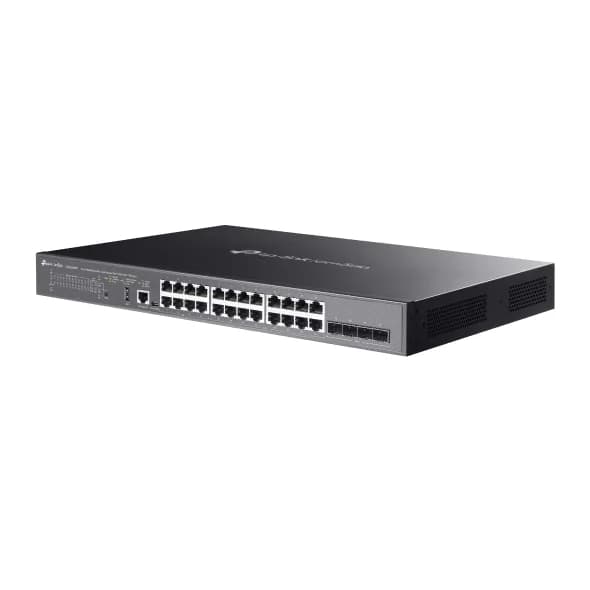 Switch Managed L3 TP-Link, 24-Port Gigabit Lite L3 Managed PoE++ si 4× 10G Slots, buget maxim PoE 500 W, metalic "SG5428XMPP" — miniatură