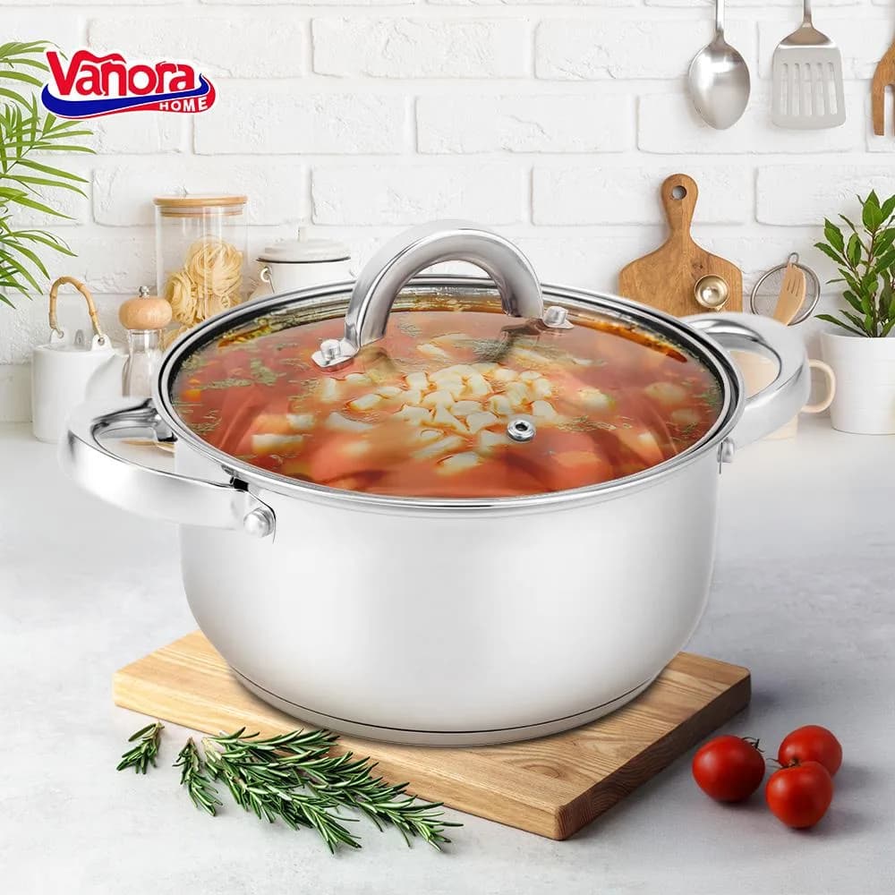 CRATITA INOX+CAPAC 22x10.5CM,3.9L, IRENE, VANORA HOME — miniatură