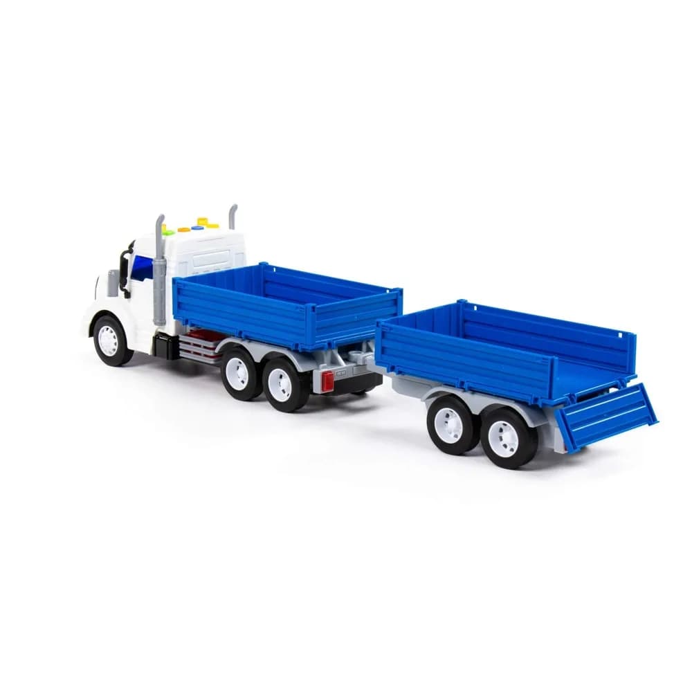 Camion + remorca, cu lumina si sunet, 53.5x11.5x18.5 cm, Polesie — miniatură