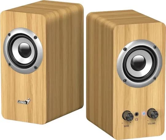 BOXE GENIUS 2.0, RMS: 10W (2 x 5W), bass control, mufa casti, Line-in 3.5mm, pine wood, "SP-HF400" "31730058401" — miniatură